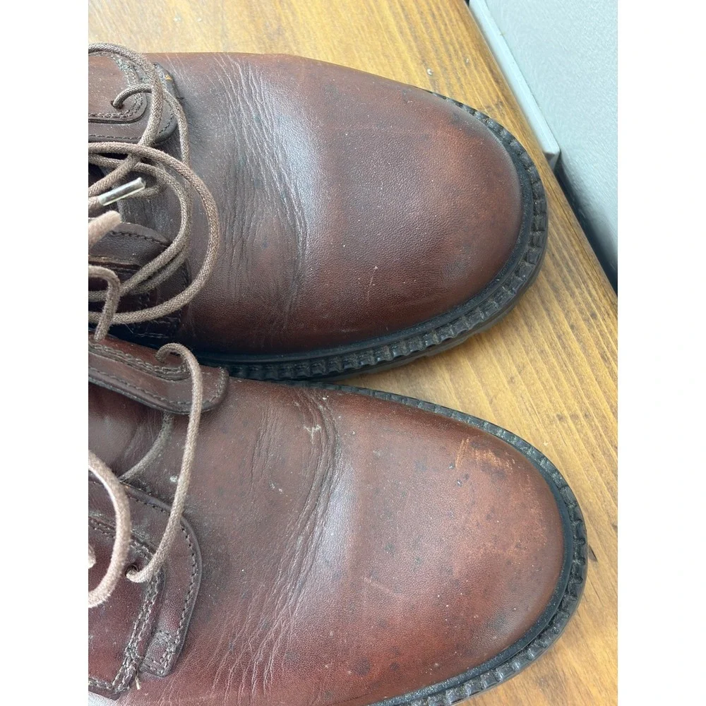 Bostonian Classic Waterproof Mens 8 M Brown Leather Lug Sole Oxfords Italy 22812